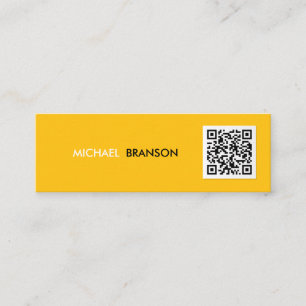 Minitarjeta De Visita CÓDIGO QR Mínimo Profesional Moderno AMARILLO-Negr