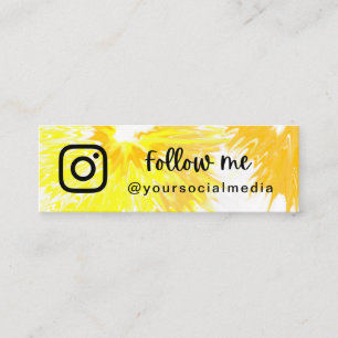 Minitarjeta De Visita Cole amarillo sigue el código QR social de Instagr