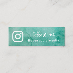Minitarjeta De Visita Color de agua verde seguir los medios sociales Cód