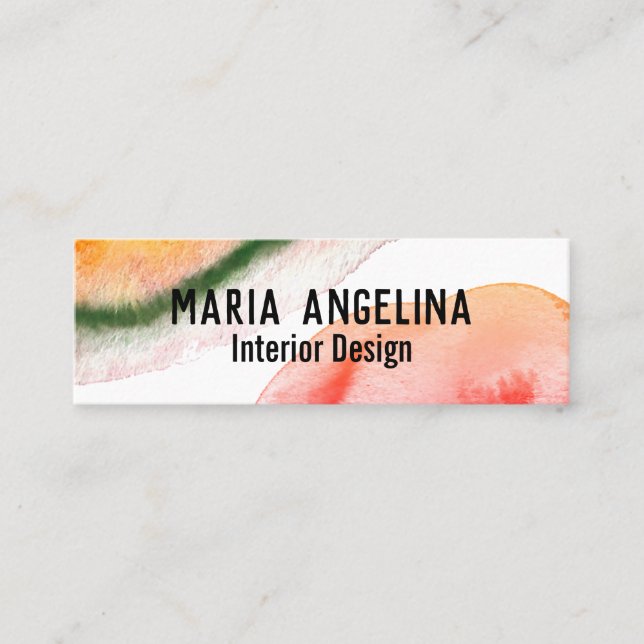 Minitarjeta De Visita Coloridas acuarelas abstractas giratorias multicol (Anverso)