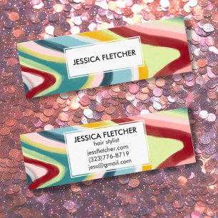 Minitarjeta De Visita Coloridas franjas onduladas Guay Minimalista