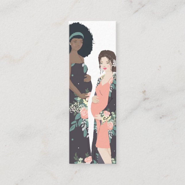 Minitarjeta De Visita Colorido ilustrada + partera floral (Anverso)