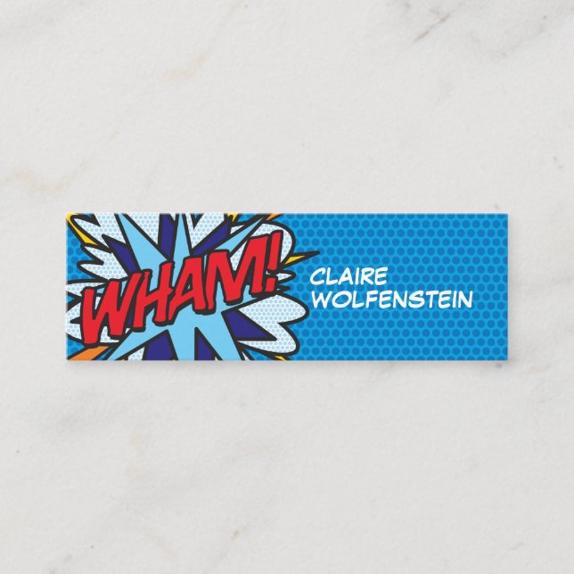 Minitarjeta De Visita ¡Cómic de arte pop personalizado WHAM! (Anverso)