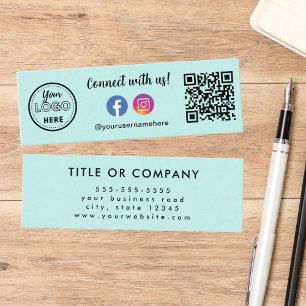 Minitarjeta De Visita Conéctate Con El Logotipo De Facebook De De Qr Cod