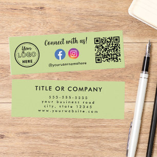 Minitarjeta De Visita Conéctate Con El Logotipo De Facebook De De Qr Cod