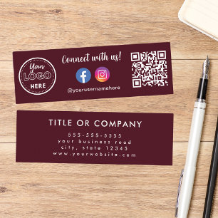 Minitarjeta De Visita Conéctate Con El Logotipo De Facebook De De Qr Cod
