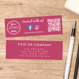 Minitarjeta De Visita Conéctate Con El Logotipo De Facebook De De Qr Cod
