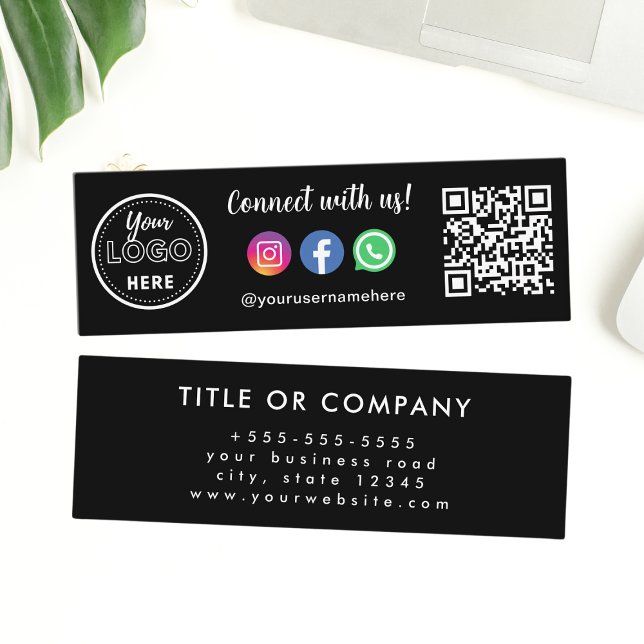 Minitarjeta De Visita Conéctate Con El Logotipo De Whatsapp De Instagram (Subido por el creador)