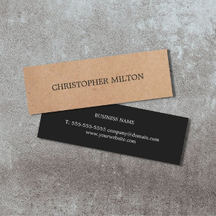 Minitarjeta De Visita Consultor blanco negro elegante moderno del papel