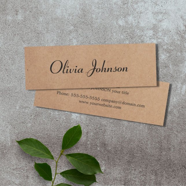 Minitarjeta De Visita Consultor de escritura de papel elegante de Kraft  (Subido por el creador)