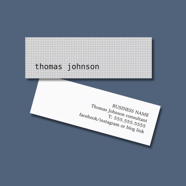 Minitarjeta De Visita Consultor de gris de textura simple y elegante (Subido por el creador)