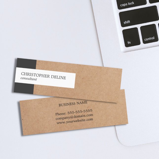 Minitarjeta De Visita Consultor de papel elegante y moderno de Stripe Kr (Subido por el creador)