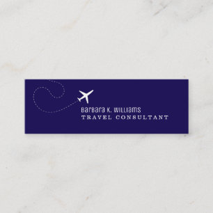 Minitarjeta De Visita Consultor de viajes sencillos en azul