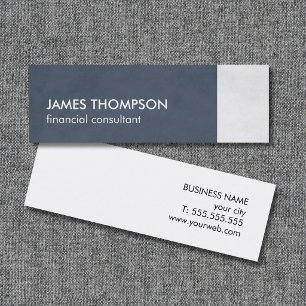 Minitarjeta De Visita Consultor Elegante de Textura Azul y Blanco