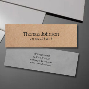 Minitarjeta De Visita Consultor IMPRESO elegante moderno del gris de