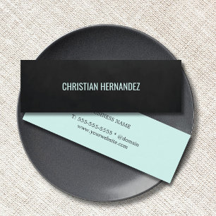Minitarjeta De Visita Consultor minimalista de textura plana de azul neg