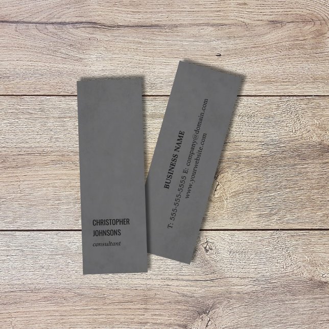 Minitarjeta De Visita Consultor negro gris de textura simple moderna (Subido por el creador)