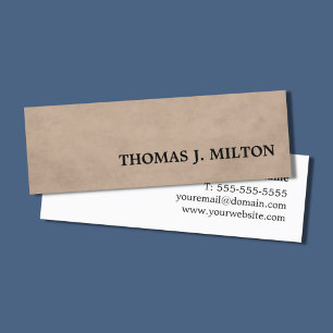 Minitarjeta De Visita Consultor profesional simple de textura marrón