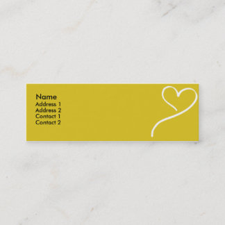 Minitarjeta De Visita Corazón amarillo - flaco