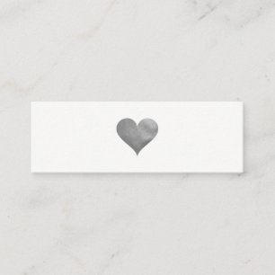 Minitarjeta De Visita Corazón gris cortesía