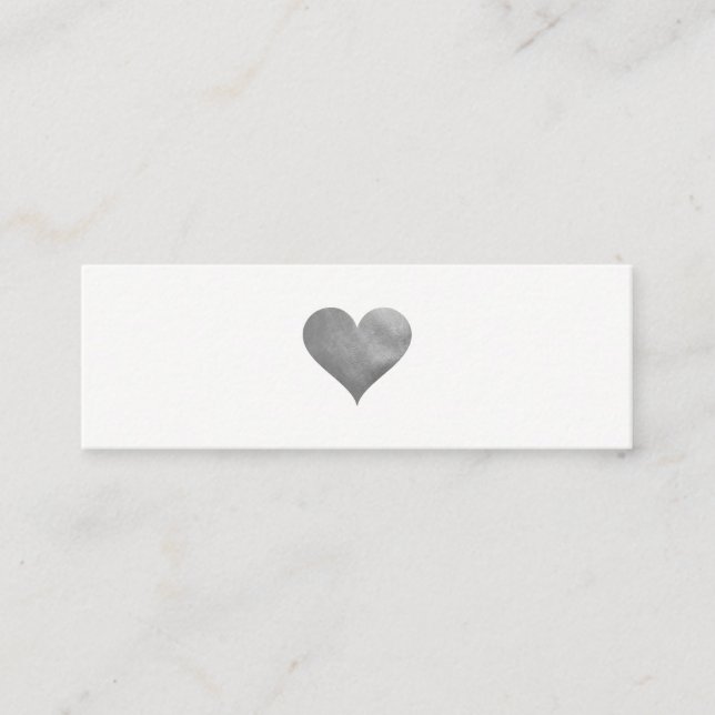Minitarjeta De Visita Corazón gris cortesía (Anverso)