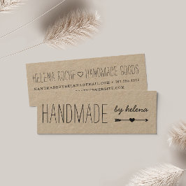 Minitarjeta De Visita Corazón hecho a mano | Rústica Kraft