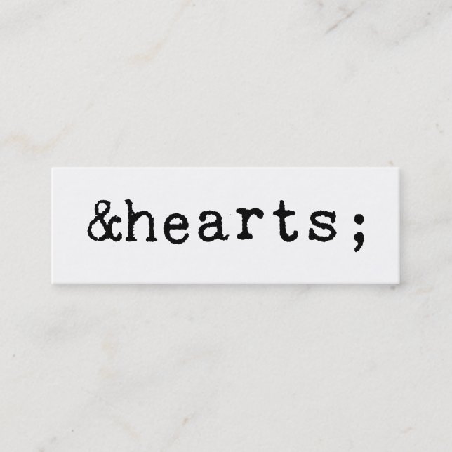Minitarjeta De Visita Corazones en HTML (Anverso)
