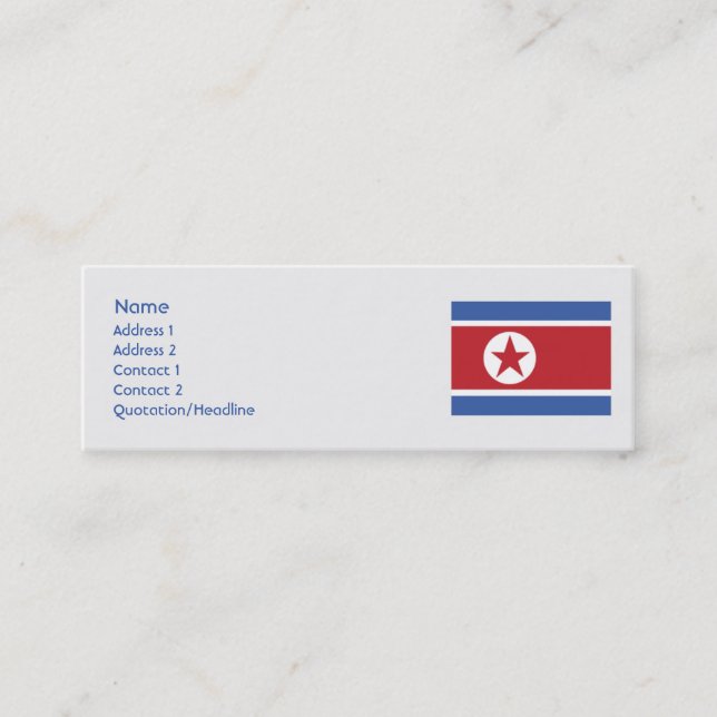 Minitarjeta De Visita Corea del Norte - flaca (Anverso)