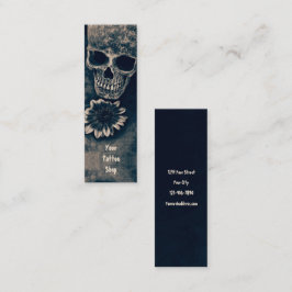 Minitarjeta De Visita Cráneo gótico Girasol Vintage Academia Oscura