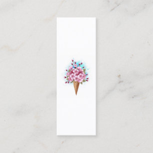 Minitarjeta De Visita Crema rosa de hielo Sakura Waffle Cone