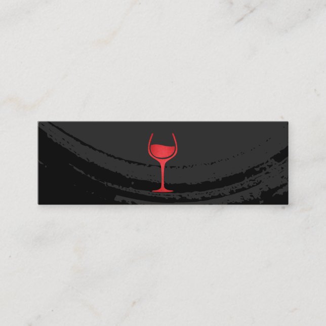 Minitarjeta De Visita Cristal de vino negro cepillado artístico (Anverso)