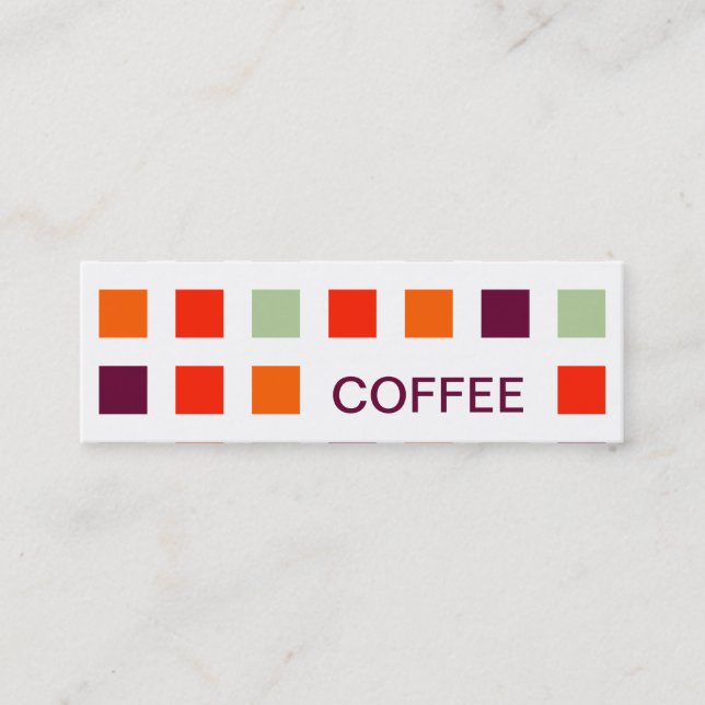 Minitarjeta De Visita Cuadrados MOD DE CAFÉ (Anverso)