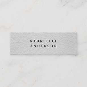 Minitarjeta De Visita Cuero blanco elegante profesional