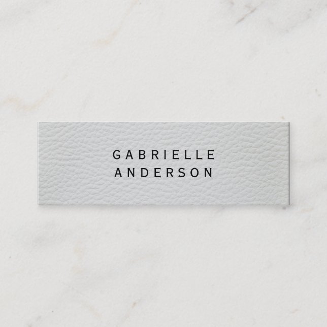 Minitarjeta De Visita Cuero blanco elegante profesional (Anverso)