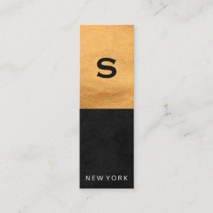 Minitarjeta De Visita Cuero falso de moda y negro brillante