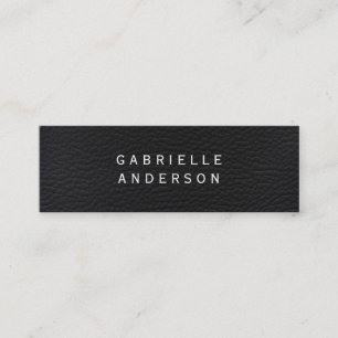 Minitarjeta De Visita Cuero negro elegante profesional