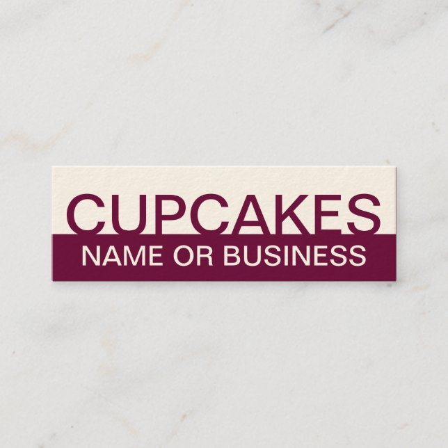 Minitarjeta De Visita CUPCAKES negrita (personalizable de color) (Anverso)