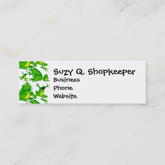 Minitarjeta De Visita Curiosas Ranas Asustadas Emociones De Rana Diverti (Anverso)