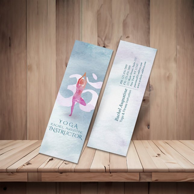 Minitarjeta De Visita Curso de Meditación de la Pose Om Rótulo acuarela (Subido por el creador)