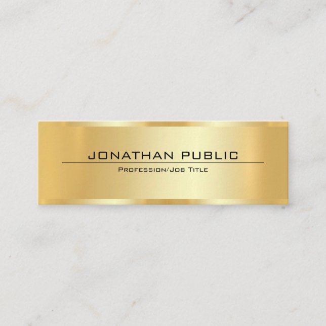 Minitarjeta De Visita Customer Professional Elegant Faux Gold Template (Anverso)