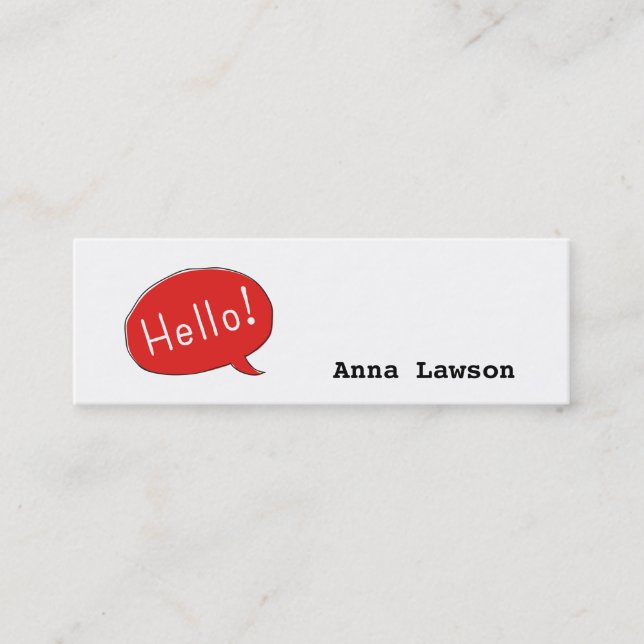 Minitarjeta De Visita Cute and Hello sencillas! business card (Anverso)