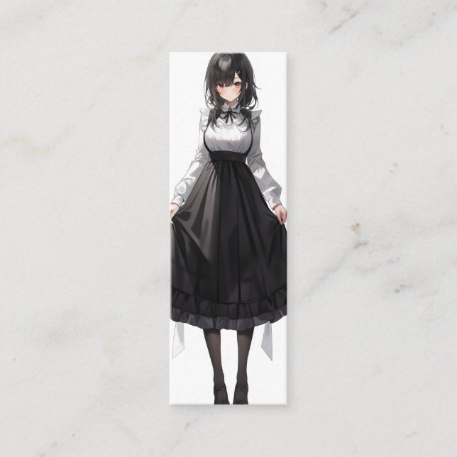 Minitarjeta De Visita Cute Anime Maid (Anverso)
