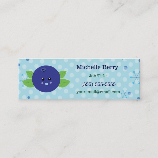 Minitarjeta De Visita Cute Blueberry (Anverso)