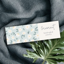 Cute Daisy Floral Aqua Blue Script Holder