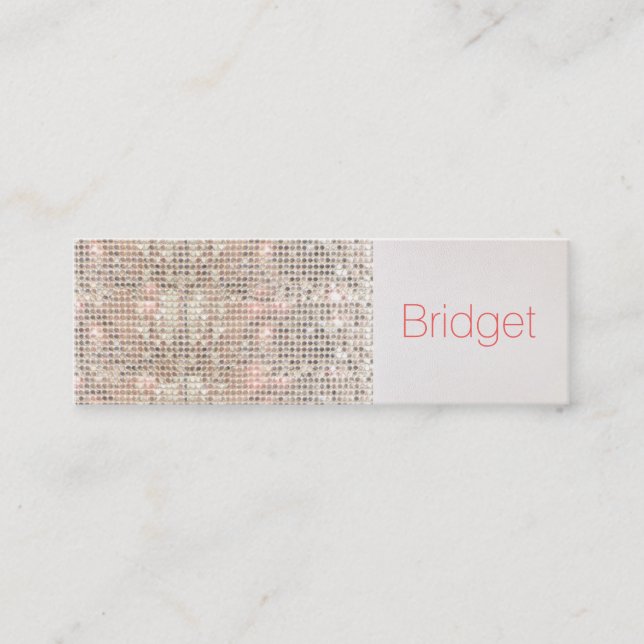 Minitarjeta De Visita Cute Faux Sequins Beauty Fashion Makeup Artist 2 (Anverso)