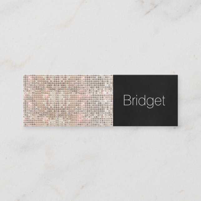 Minitarjeta De Visita Cute Faux Sequins Belleza Artista de maquillaje de (Anverso)