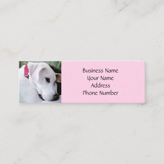 Minitarjeta De Visita Cute Labrador Mix Perro Rosa Elegante (Anverso)