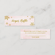 Cute Snowflakes Winter Baby Shower Diaper Raffle