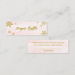 Minitarjeta De Visita Cute Snowflakes Winter Baby Shower Diaper Raffle