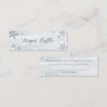 Cute Snowflakes Winter Baby Shower Diaper Raffle